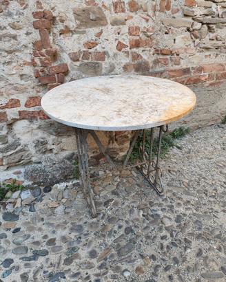 Tavolo giardino in marmo e ferro anni  50