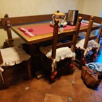 tavolo da cucina in legno massello con panche port