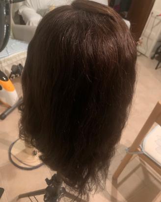 Testina studio da parrucchiere capelli veri 100%