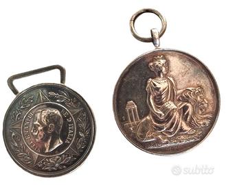 2 Medaglie Ai Veterani e Reduci XX secolo Ag.