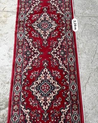 Tappeto orientale vintage rosso 229 × 59 cm
