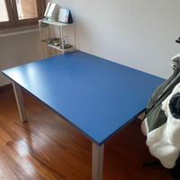 Set arredo studio: scrivania blu + appendiabiti 