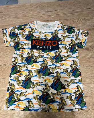 T-shirt con stampa giungla Kenzo Kids