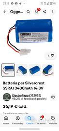  batteria ricaricabile aspirapolvere silvercrest