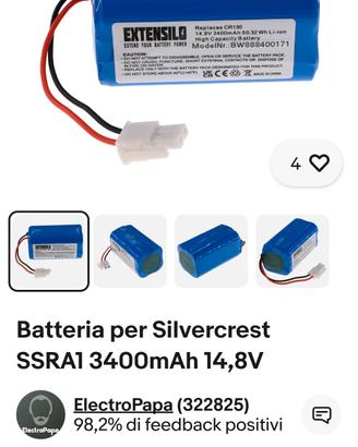  batteria ricaricabile aspirapolvere silvercrest