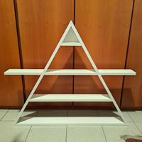 Libreria scaffale legno bianco a forma di piramide