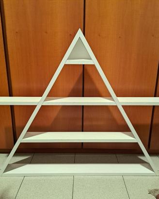 Libreria scaffale piramide legno bianco