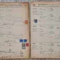 Vecchi documenti "fogli stipendio" del 1940 e 1941