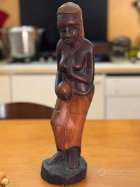 Statua Etnica Femminile in Legno