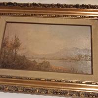 Quadro paesaggio con dipinto in rilievo