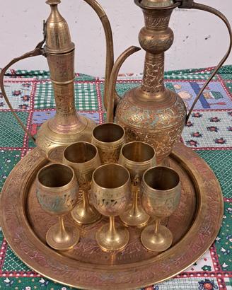set da the in ottone marocchino 