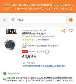 Kit distribuzione Alfa Romeo Giulietta 