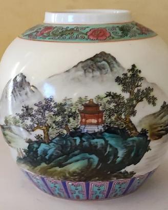 Vaso cinese Famille Rose - porcellana Jingdezhen -
