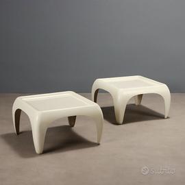 Tavolini Space Age in Vetro Resina Anni '60-'70