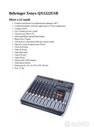 Mixer Behringer Xenyx QX1222USB