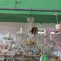 Lampadario in vetro ed ottone