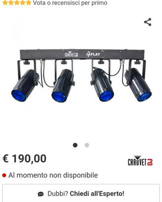 Barra effetti luce led faretti rgb dj karaoke live