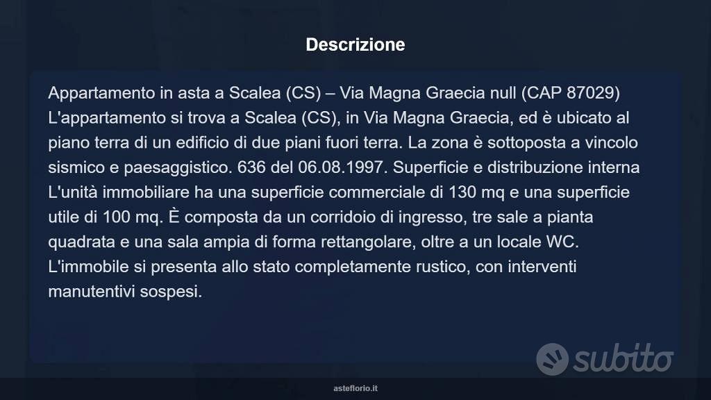Appartamento – Scalea, Via Fiume Lao, Pantano - Altro