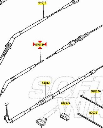 Cavo gas chiusura Kawasaki GPZ RX 1000 540121296