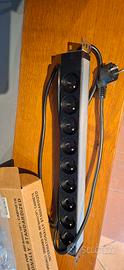 presa multipla x9 schuko in alluminio 