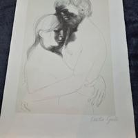 Emilio Greco Litografia originale Amanti.