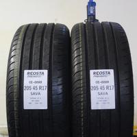 2 PNEUMATICI USATI 205 45 R17 88V SAVA