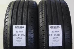 2 PNEUMATICI USATI 205 45 R17 88V SAVA
