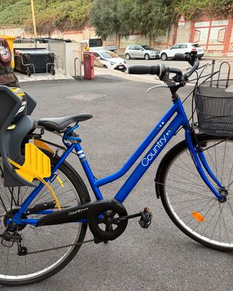 Bici blu da donna, city bike