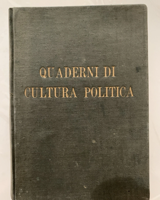Titolo Raccolta rilegata Quaderni Cultura Politica