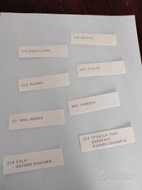 Subbuteo etichette referenze 