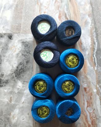 GOMITOLI COTONE DA RAMMENDO - 8 pezzi blu