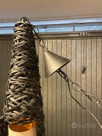 Lampadario rattan nero