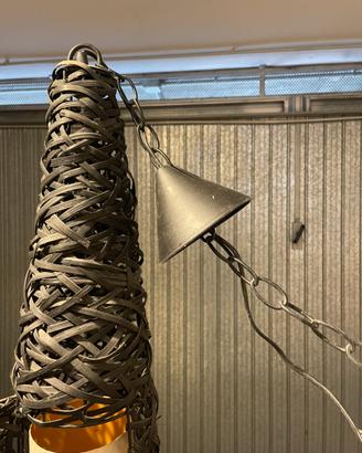 Lampadario rattan nero