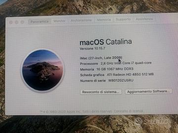 Imac 27 pollici dh 1 tera ram 16 gb wifi dvd