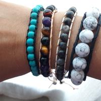 4 Bracciali con pietre  fatti a mano