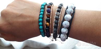 4 Bracciali con pietre  fatti a mano