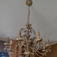 Lampadario in ferro battuto a 6 luci 