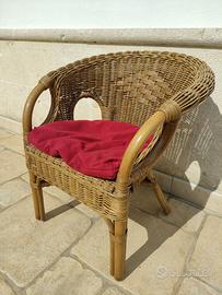 Poltroncina in rattan per bambini nuova