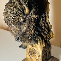 Scultura bisonte vintage