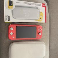 Nintendo switch lite rosa con custodia
