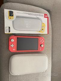 Nintendo switch lite rosa con custodia