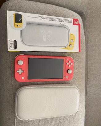 Nintendo switch lite rosa con custodia