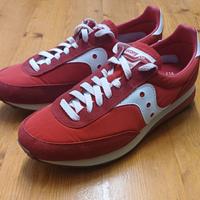 Saucony sneaker trainer 80 pelle rosso bianco 8.