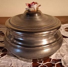 Scatola portagioie peltro ceramica