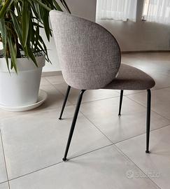 Set sedie a poltrona in tessuto nido d’ape grigio