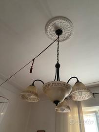 lampadario e coppia luci da comodino