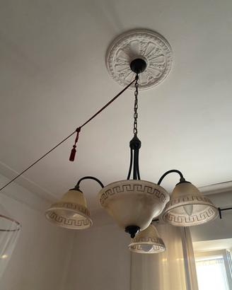 lampadario e coppia luci da comodino