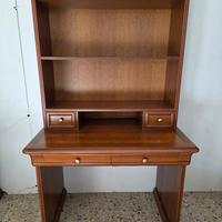 Scrivania con libreria in legno massello 
