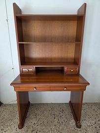 Scrivania con libreria in legno massello 