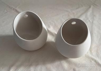 Vaso in ceramica bianca porta mestoli cucina